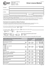 Driver Licence Medical form PDF (121kb) - Rego ACT