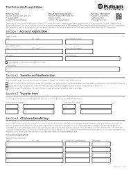 Transfer on death registration - Putnam Investments