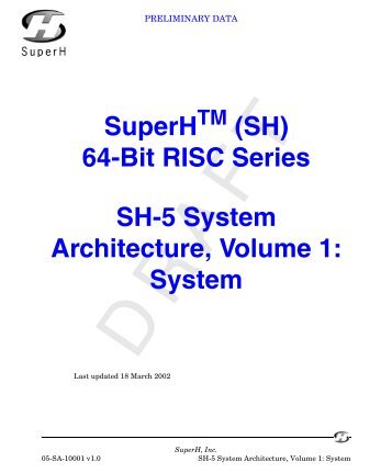 SuperH (SH) 64-Bit RISC Series SH-5 System Architecture, Volume ...
