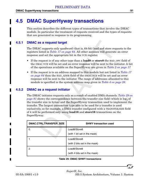 SuperH (SH) 64-Bit RISC Series SH-5 System Architecture, Volume ...