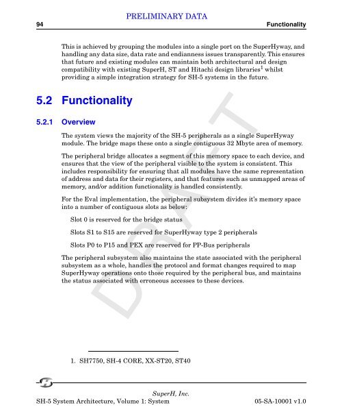 SuperH (SH) 64-Bit RISC Series SH-5 System Architecture, Volume ...