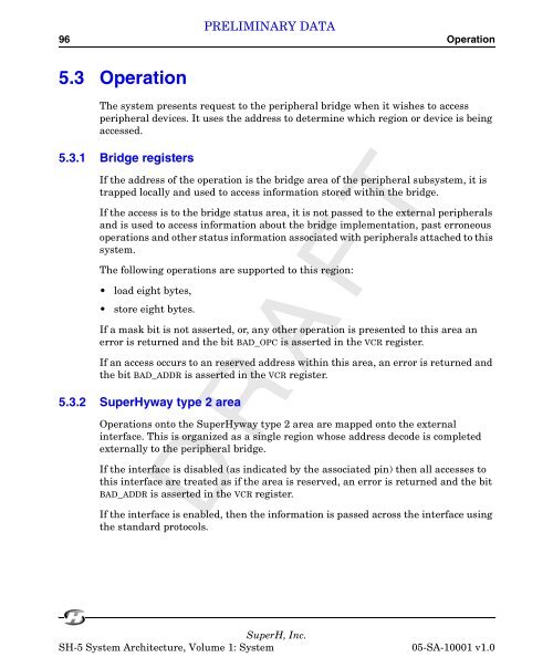 SuperH (SH) 64-Bit RISC Series SH-5 System Architecture, Volume ...