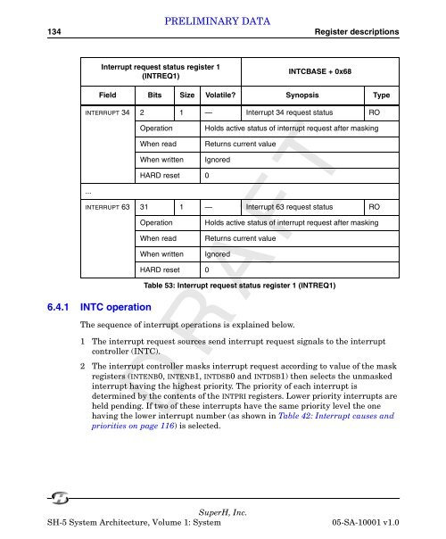 SuperH (SH) 64-Bit RISC Series SH-5 System Architecture, Volume ...