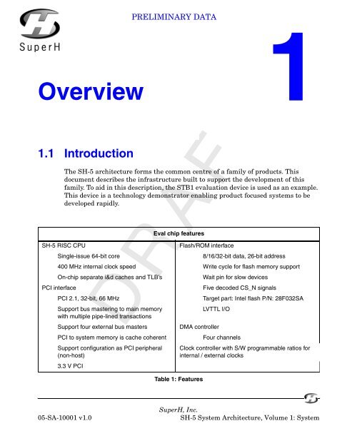 SuperH (SH) 64-Bit RISC Series SH-5 System Architecture, Volume ...