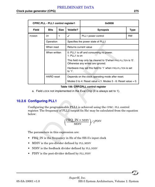 SuperH (SH) 64-Bit RISC Series SH-5 System Architecture, Volume ...