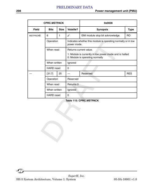 SuperH (SH) 64-Bit RISC Series SH-5 System Architecture, Volume ...