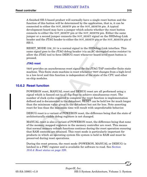 SuperH (SH) 64-Bit RISC Series SH-5 System Architecture, Volume ...