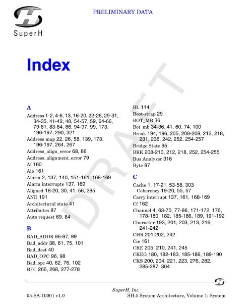 SuperH (SH) 64-Bit RISC Series SH-5 System Architecture, Volume ...