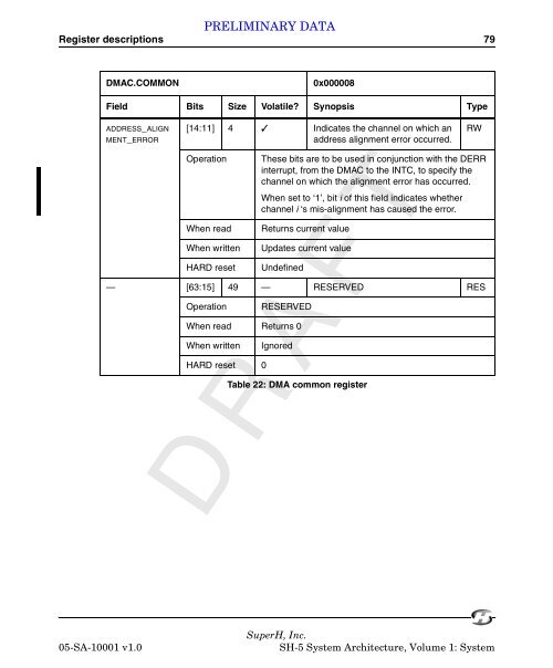 SuperH (SH) 64-Bit RISC Series SH-5 System Architecture, Volume ...