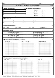 Evaluation diagnostique MathÃ©matiques CE2 - acadÃ©mie de Lille