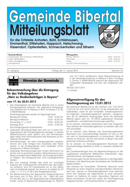 Ausgabe 01/02 - Bibertal