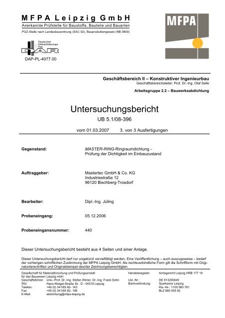 MFPA Leipzig GmbH - Bauspezialartikel Gesellschaft mbH EK+VIBA