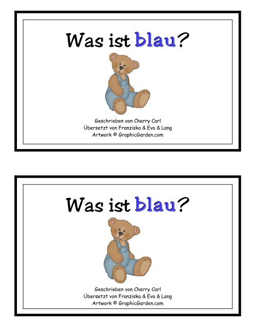 Was ist blau ? Was ist blau ? - Little Book Lane