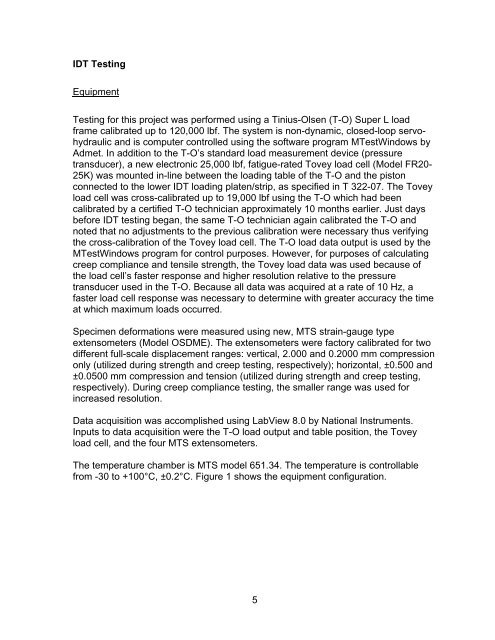 Determination of Creep Compliance and Tensile Strength of Hot-Mix ...