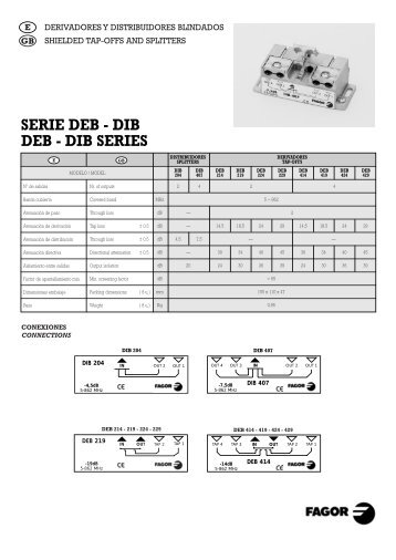 SERIE DEB - DIB DEB - DIB SERIES - Fagor Electrónica