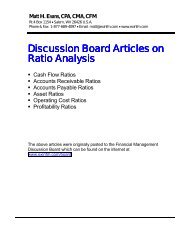 Discussion Board Articles on Ratio Analysis - Excellence in ...