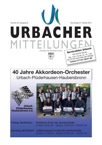 40 Jahre Akkordeon-Orchester - Gemeinde Urbach