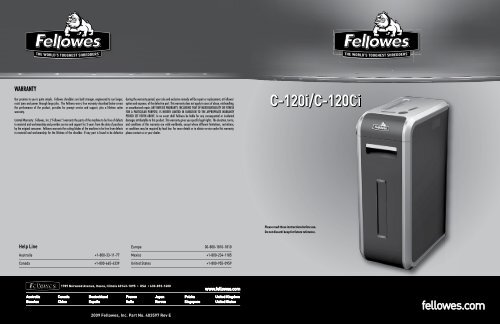 C-120i/C-120Ci Manual-2009 - Fellowes