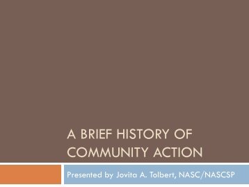 A Brief History of Community Action - NASCSP