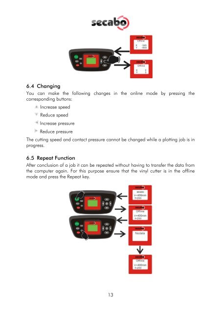 OPERATING INSTRUCTIONS for vinyl cutters Secabo C30III, C60III ...