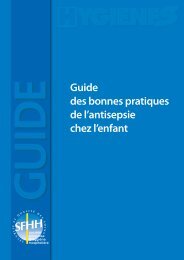 Guide des bonnes pratiques de l'antisepsie chez l'enfant ... - SF2H