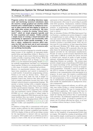 Multiprocess System for Virtual Instruments in Python - SciPy ...