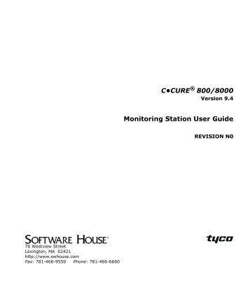 Câ¢CURE 800/8000 Monitoring Station Guide - Tyco Security Products