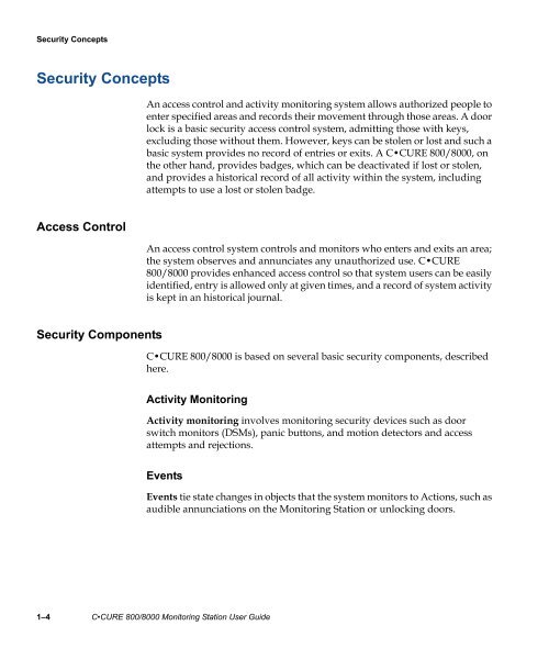 Câ¢CURE 800/8000 Monitoring Station Guide - Tyco Security Products