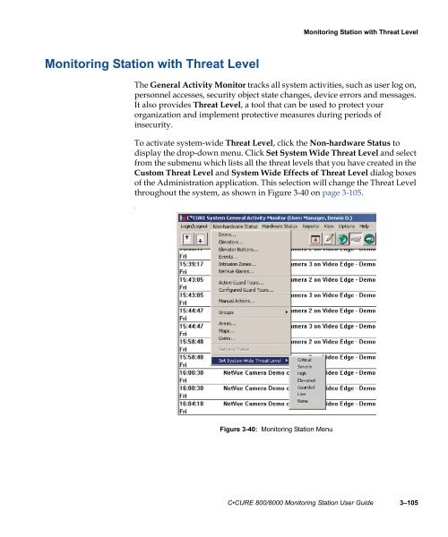 Câ¢CURE 800/8000 Monitoring Station Guide - Tyco Security Products