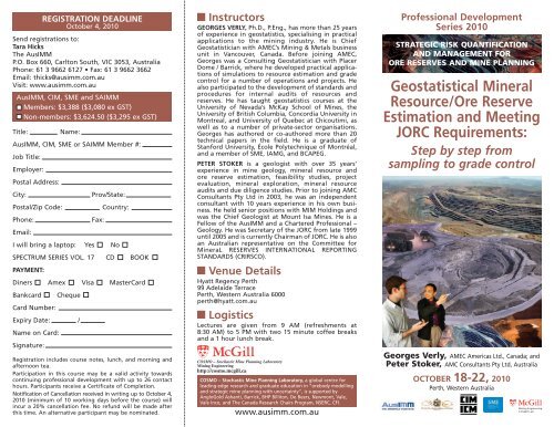 Geostatistical Mineral Resource Ore Reserve Estimation Cosmo Geostatistical Mineral Resource Ore Reserve Estimation Cosmo