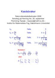 KÃƒÂ¦debrÃƒÂ¸ker - Institut for Matematiske Fag - KÃƒÂ¸benhavns Universitet