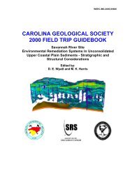 CAROLINA GEOLOGICAL SOCIETY 2000 FIELD TRIP GUIDEBOOK