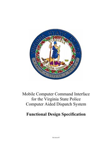 CAD Interface Specification Revision - Virginia State Police