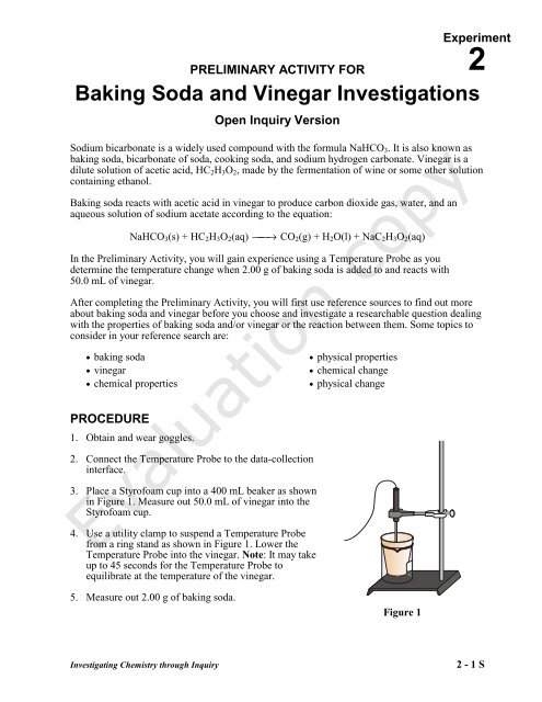 Baking Soda and Vinegar Investigations - Vernier Software ...