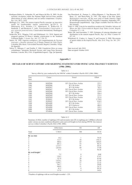 Daniel M. Palacios et al. 2012. Cetacean distribution and relative ...