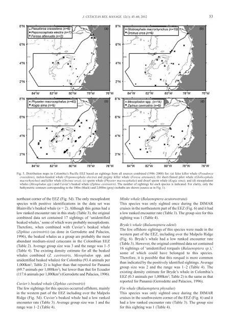 Daniel M. Palacios et al. 2012. Cetacean distribution and relative ...