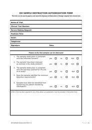 IDI Sample Record Destruction Form