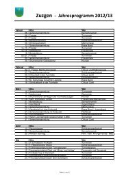 Zuzgen - Jahresprogramm 2012/13