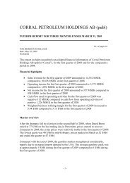CORRAL PETROLEUM HOLDINGS AB (publ) - Preem