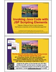 Invoking Java Code with JSP Scripting Elements - Java Programming