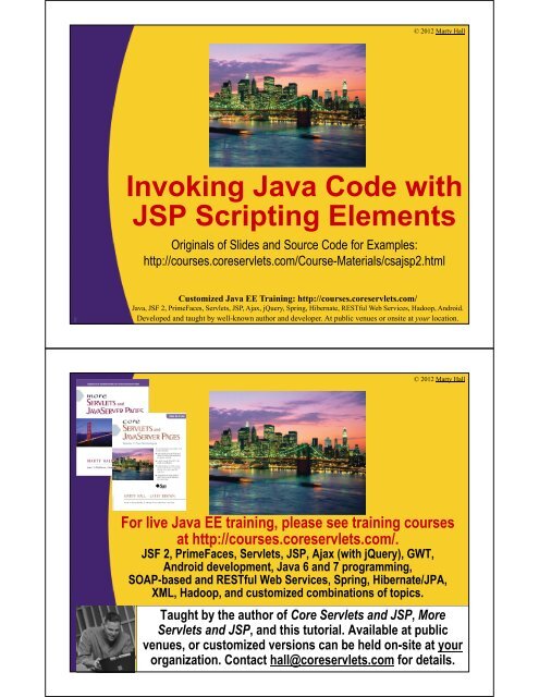 Invoking Java Code with JSP Scripting Elements - Java Programming