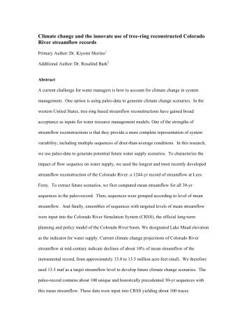 Climate change and the innovate use of tree-ring reconstructed ...