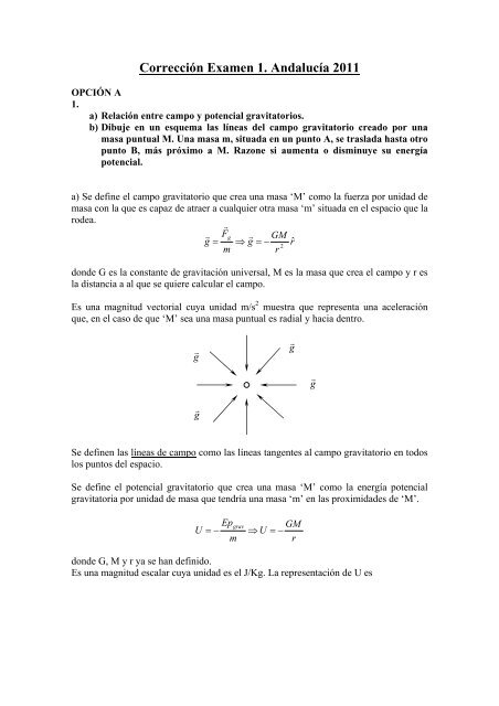 CorrecciÃ³n Examen 1. AndalucÃ­a 2011