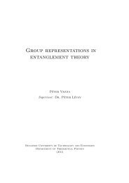 Group representations in entanglement theory - Department of Physics