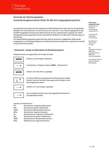 Messgerät EK 260 (PDF, 68 KB) - TEN Thüringer Energienetze GmbH