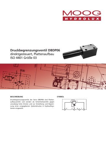 Druckbegrenzungsventil DBDP06 direktgesteuert ... - Moog