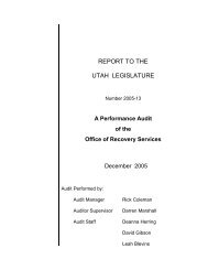 A Performance Audit of the Office of Recovery Services - Utah State ...