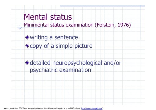 NEUROLOGICAL EXAMINATION