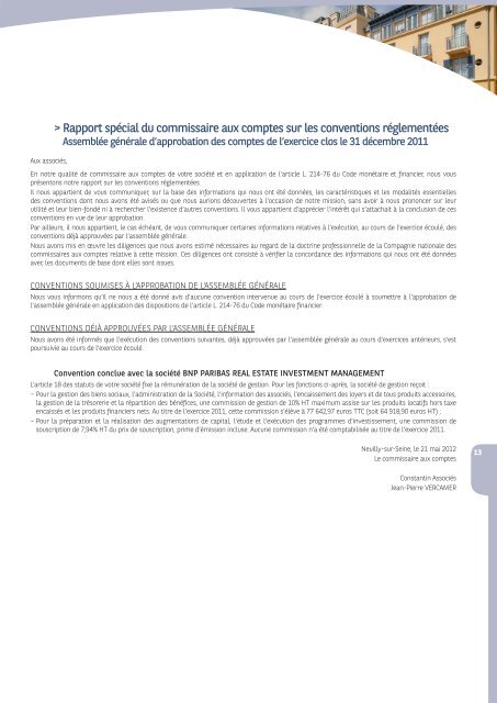 Rapport annuel - Pierre Avenir - 2011 - BNP Paribas REIM
