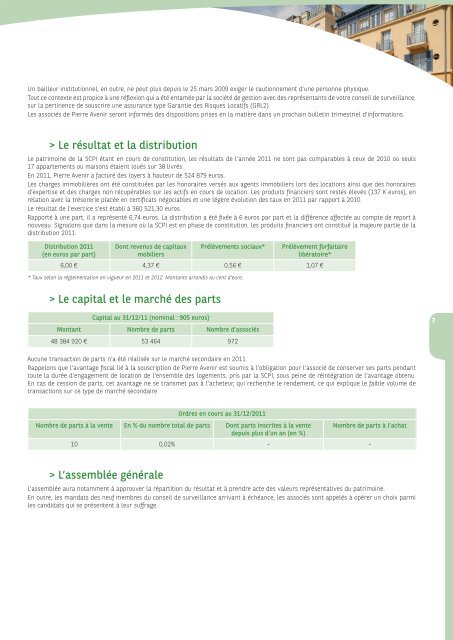 Rapport annuel - Pierre Avenir - 2011 - BNP Paribas REIM